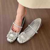 Designer Crystal Women Ballet Flats Fashion Ladies Casual Soft Sole Flats Spring Women's Comfort Elastic Band Ballerina Shoes